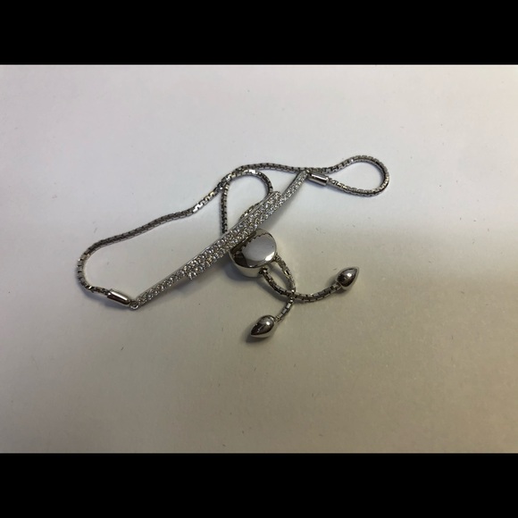 Sterling Silver CZ Adjustable Bracelet - Picture 6 of 7